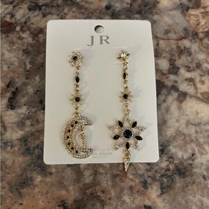 Gold and Black Celestial Earrings
